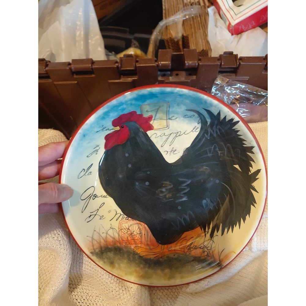 Certified International Susan Winget Le Rooster Large Pasta Bowl Farm Decor